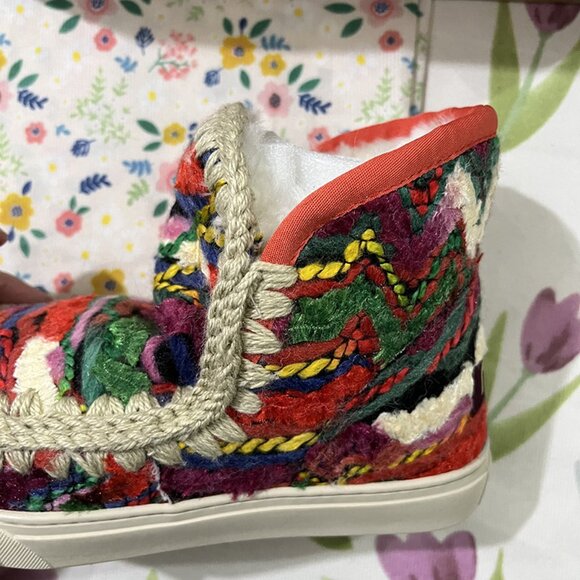 Mou Eskimo Mini Ethnic Print Ankle Boots - Picture 5 of 7